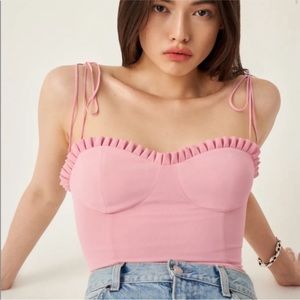 NWT Reformation Novena Pink Top in Carnation Tie
Shoulders Corset sz 0